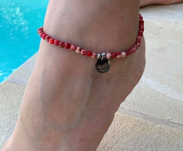 Natural Stone (River Stone) Bead Anklet 7