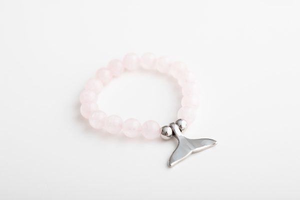 Whale Tail Bracelet by DIBORA™ - Pink Quartz 1